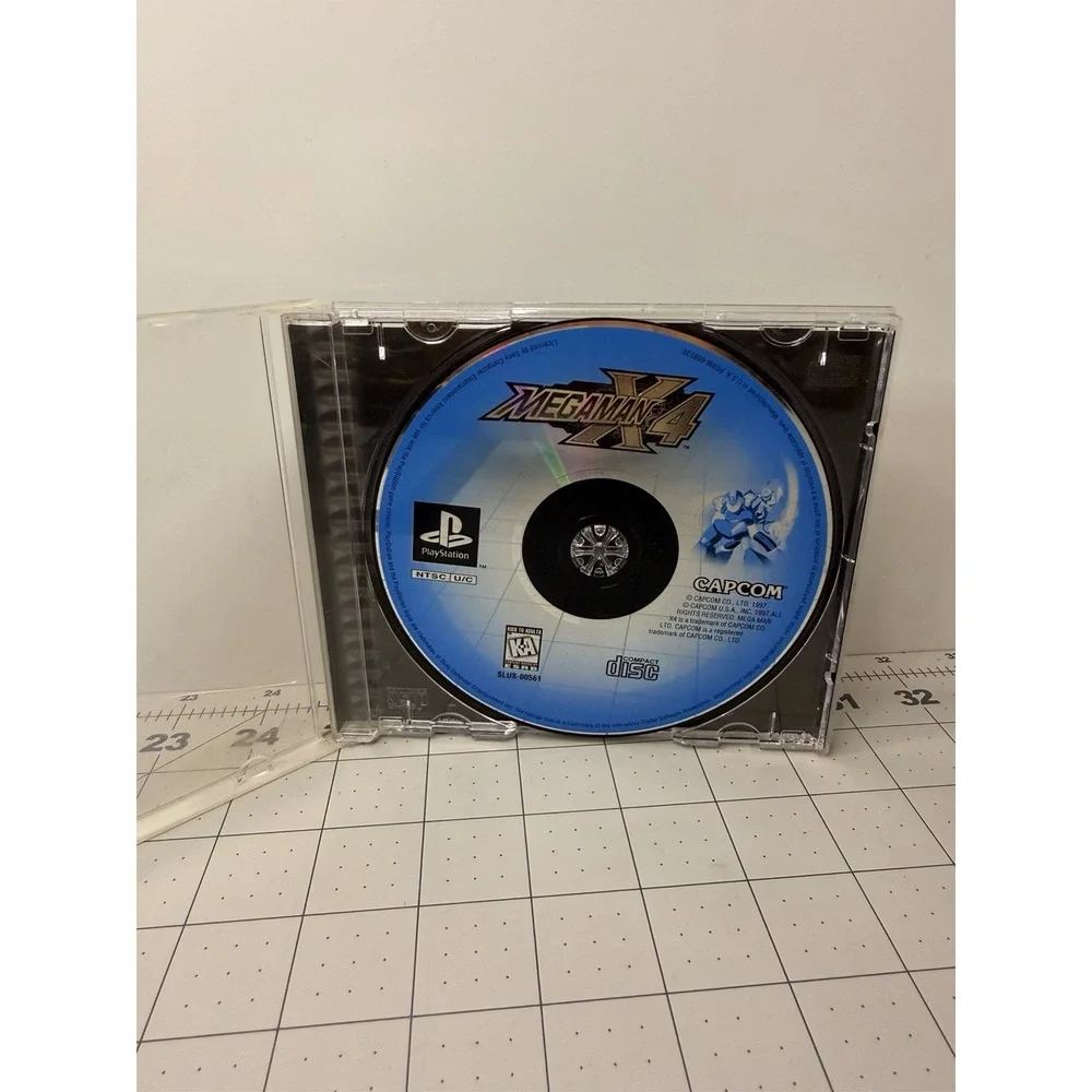 Mega Man X4 PS1 Original Black Label Tested Game Disc with Jewel Case No Manual